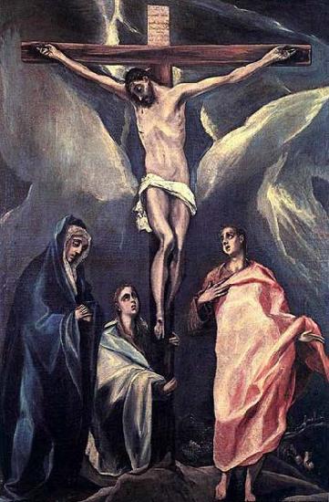 GRECO, El Christ on the Cross with the Two Maries and St John Germany oil painting art